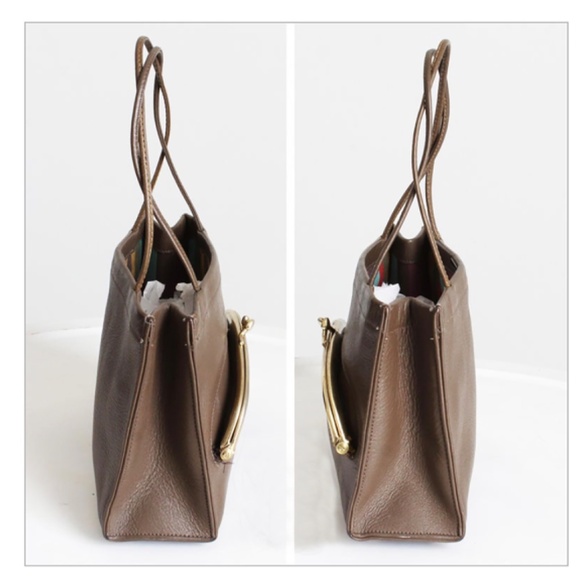 Bonnie Cashin for Coach Purse Tote Bag Mini Kiss Lock Bag Leather Vintage 60s - Picture 7 of 10